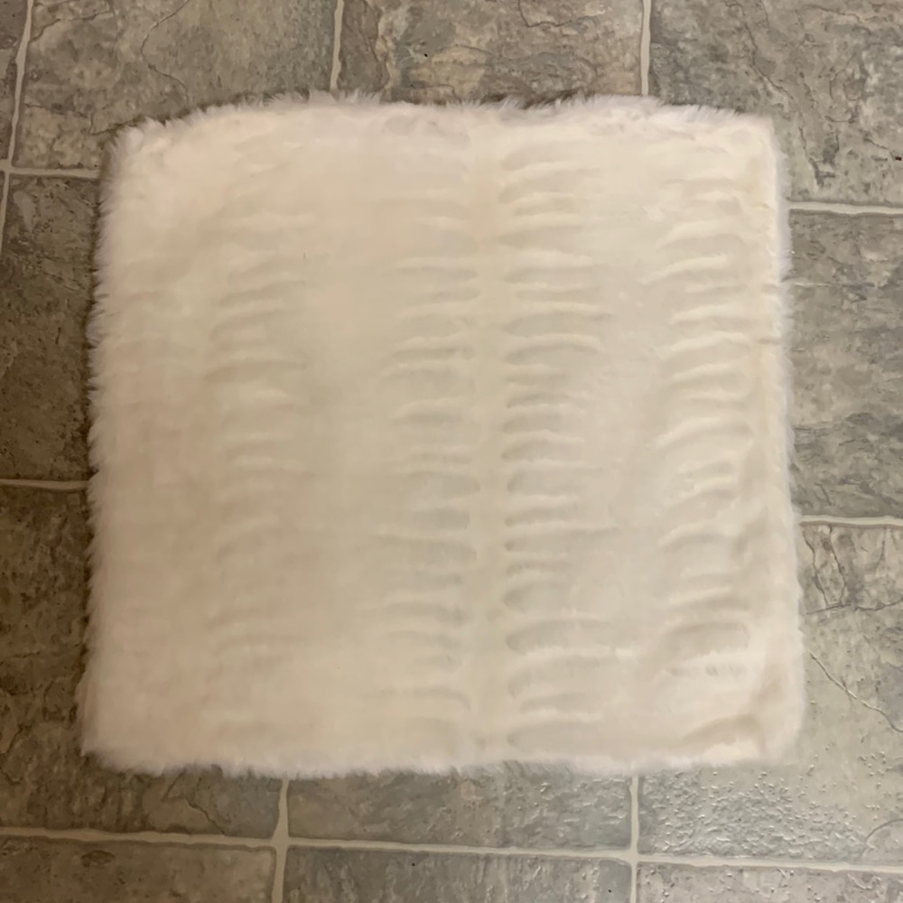 White Faux Fur Pillow Cover